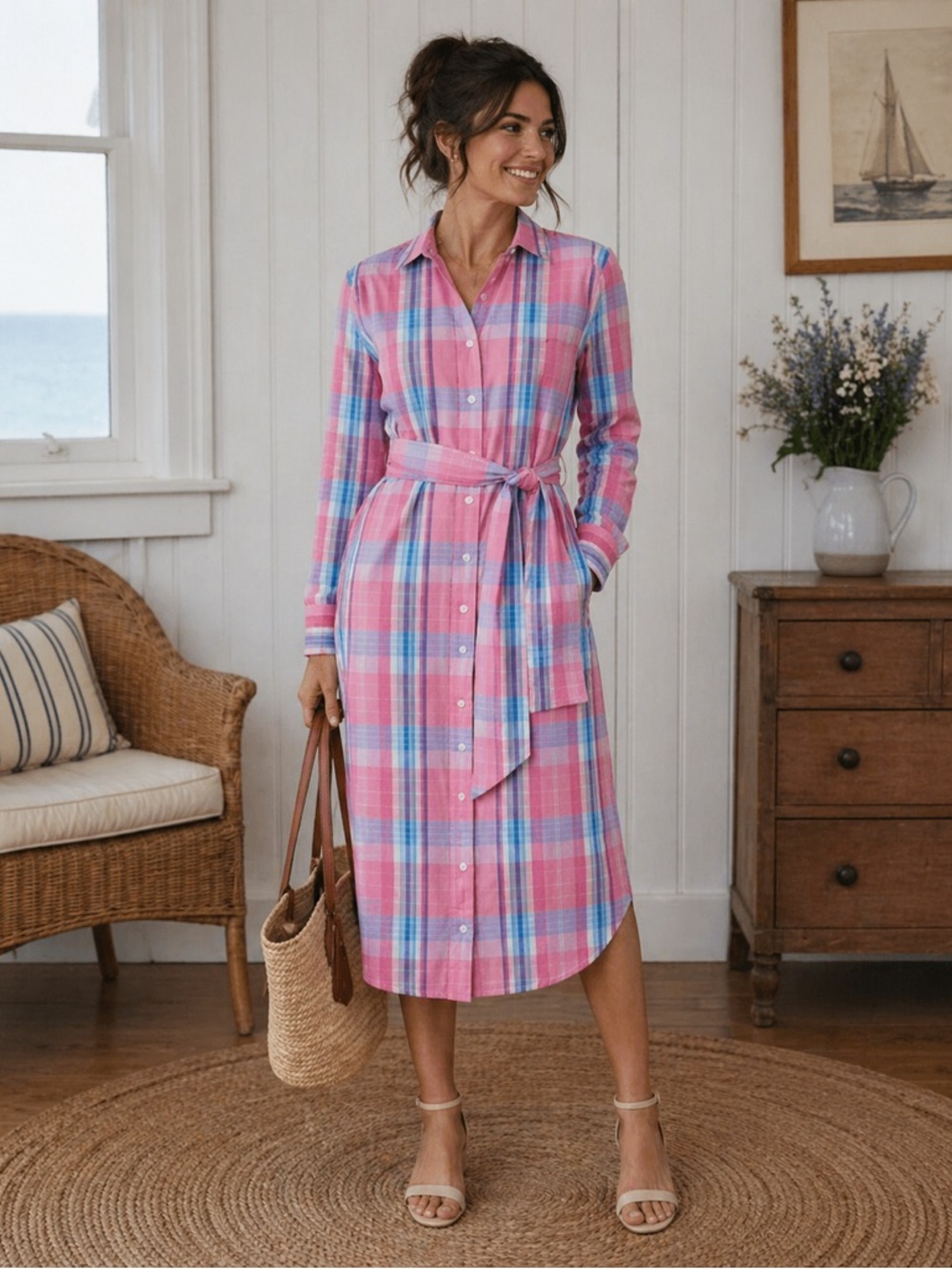 J.Crew Madras Plaid Classic Fit Shirt Dress